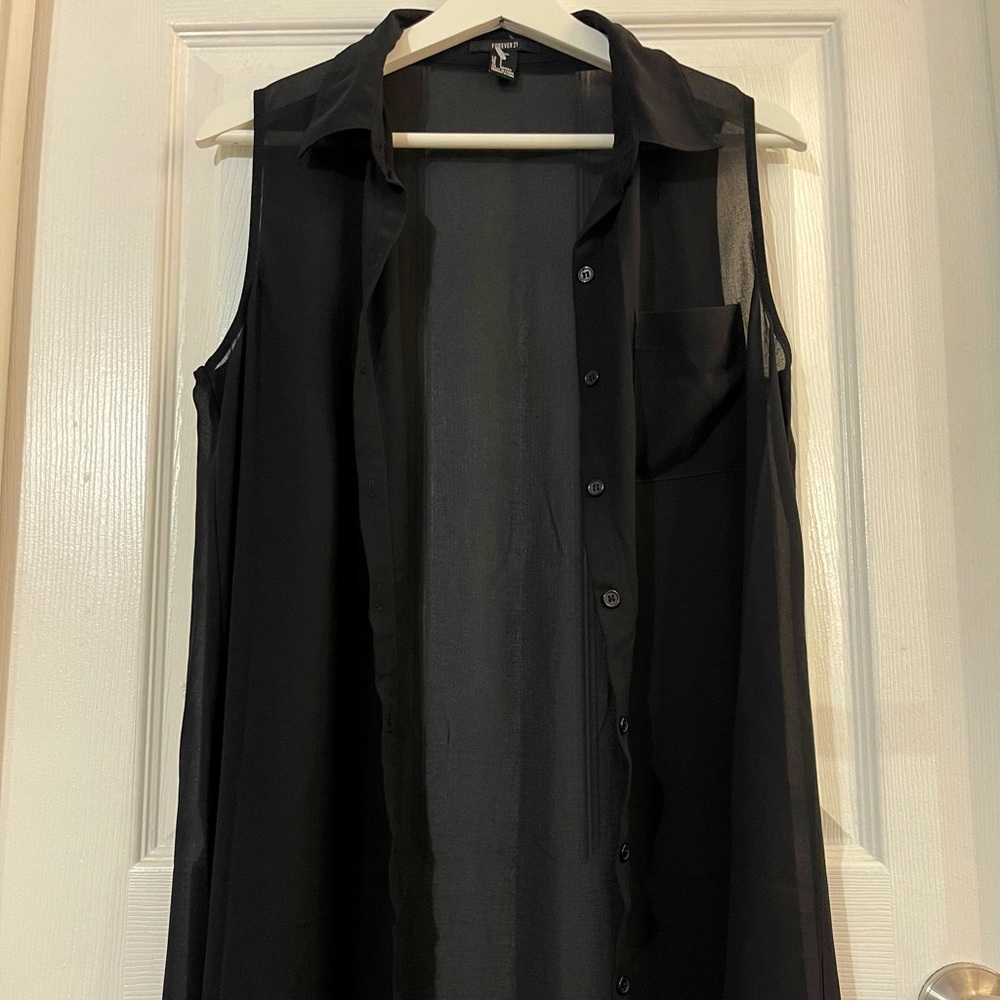 small sheer short-sleeve cardigan by forever 21
